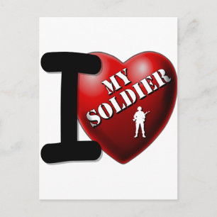 I Love My Soldier Postcard