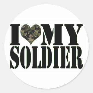 I Love My Soldier Sticker