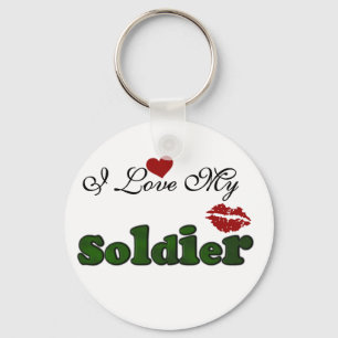 I Love My Soldier Tshirts and Gifts Keychain