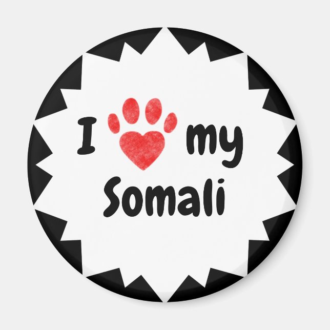 I Love My Somali Cat Magnet (Front)