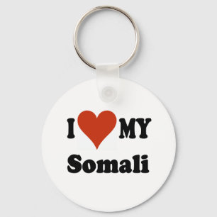 I Love My Somali Cat Merchandise Keychain