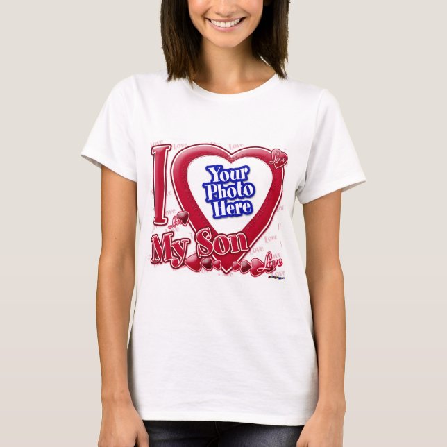 I Love My Son red heart - photo T-Shirt (Front)