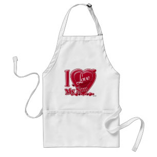 I Love My Son red - heart Standard Apron