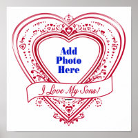 I Love My Sons! Photo Red Hearts