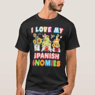 I Love My Spanish Gnomies Kid Student Teacher Back T-Shirt