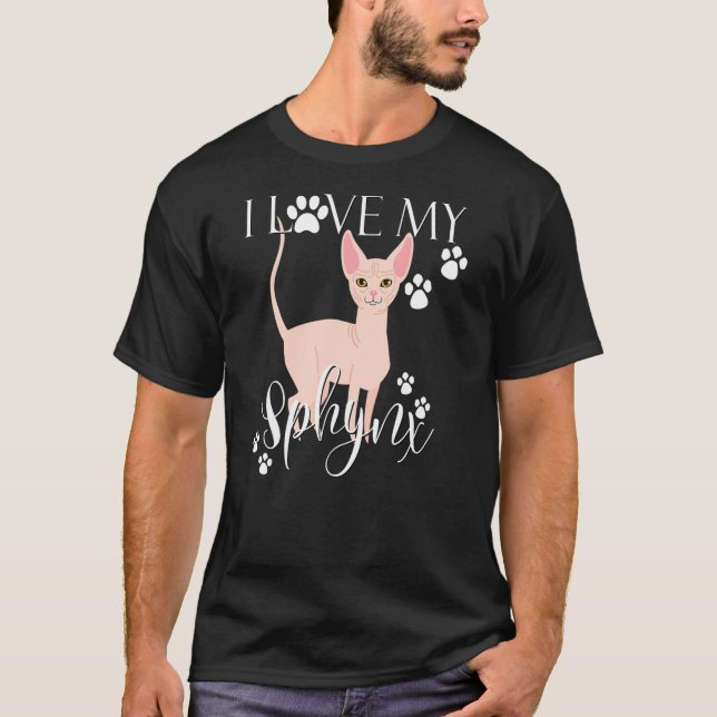 I Love My Sphynx Ca Cats Lady Mom Kitty Kitten T-Shirt (Front)