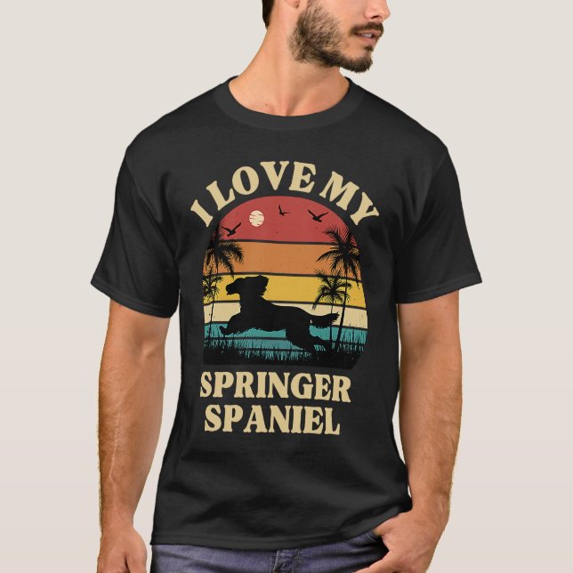 I Love my Springer Spaniel  Dog  Cute Springer Spa T-Shirt (Front)
