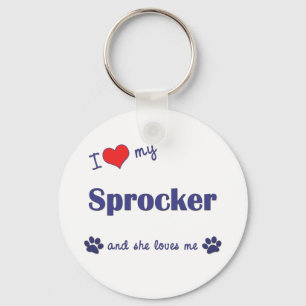 I Love My Sprocker (Female Dog) Keychain