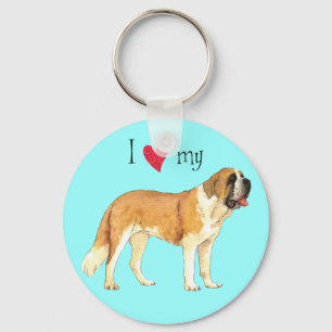 I Love my St. Bernard Keychain