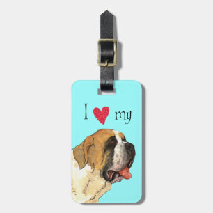 I Love my St. Bernard Luggage Tag