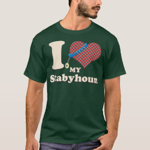 I Love My Stabyhoud Dog Owner Heart  T-Shirt