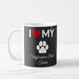 I love my Staffordshire Bull Terrier dog custom Coffee Mug