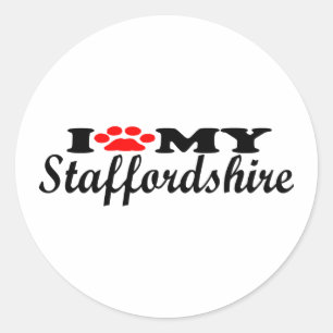 I Love My Staffordshire Classic Round Sticker