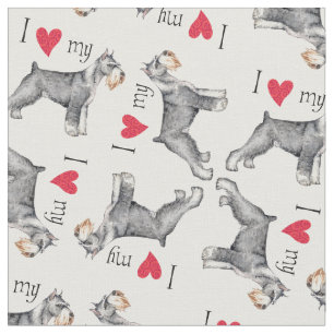 I Love my Standard Schnauzer Fabric