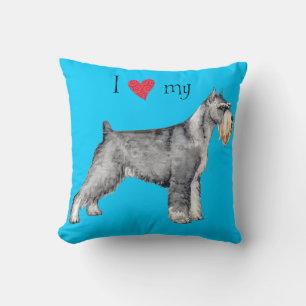 I Love my Standard Schnauzer Throw Pillow