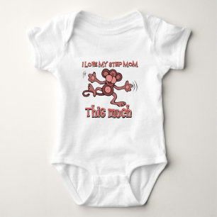 I love my step mom this much baby bodysuit