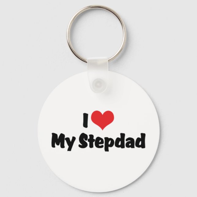 I Love My Stepdad Keychain (Front)
