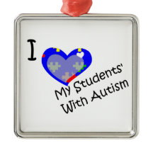 I love my students' with Autism teacher ornament