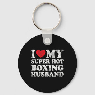 I Love My Super Hot Boxing Husband Valentine's Day Keychain