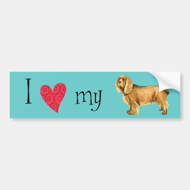 I Love my Sussex Spaniel Bumper Sticker (Front)