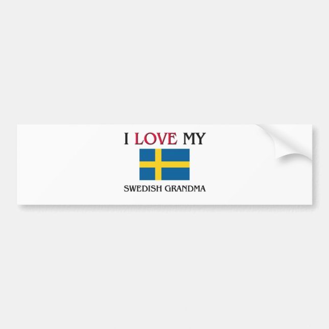 I Love My Swedish Grandma Bumper Sticker (Front)