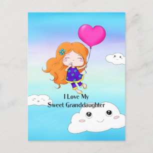 I Love My Sweet Granddaughter...hugs and kisses Holiday Postcard