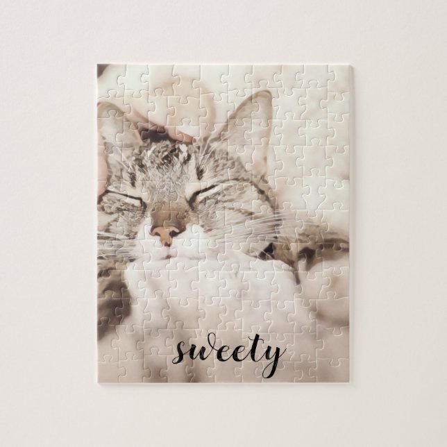 I love my sweet little cat photo jigsaw puzzle (Vertical)
