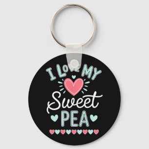 I Love My Sweet Pea Cute Mothers Day  Keychain