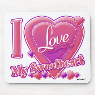 I Love My Sweetheart pink/purple - heart Mouse Pad