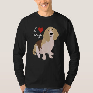 I Love My Tan Black & White Basset Hound Dog T-Shirt