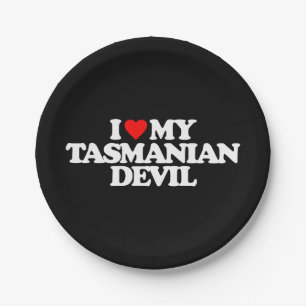 I LOVE MY TASMANIAN DEVIL PAPER PLATE