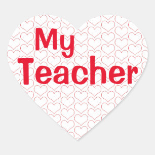 I Love My Teacher Heart Sticker