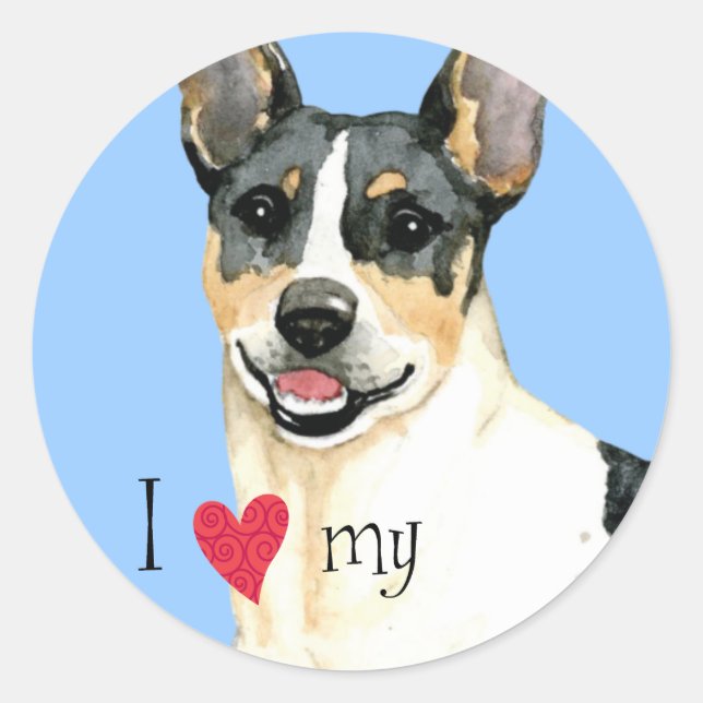 I Love my Teddy Roosevelt Terrier Classic Round Sticker (Front)