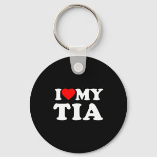 I Love My Tia Heart Family Grandma Long Sleeve Keychain