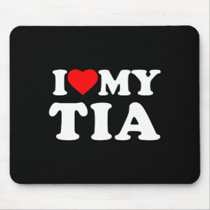 I Love My Tia Heart Family Grandma Long Sleeve  Mouse Pad