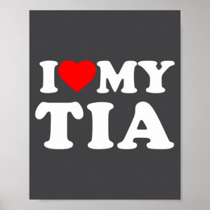 I Love My Tia Heart Family Grandma Long Sleeve  Poster