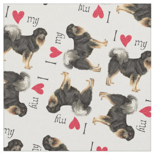 I Love my Tibetan Mastiff Fabric