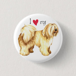 I Love my Tibetan Terrier 1 Inch Round Button