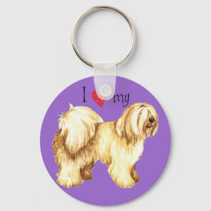 I Love my Tibetan Terrier Keychain