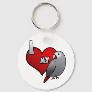 I Love my Timneh African Grey Keychain