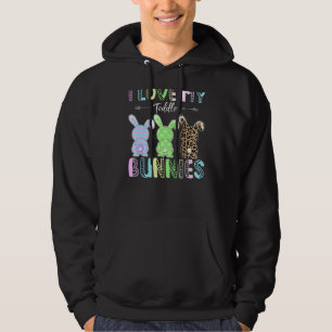 I Love My Toddler Bunnies Teacher Leopard Easter B Hoodie