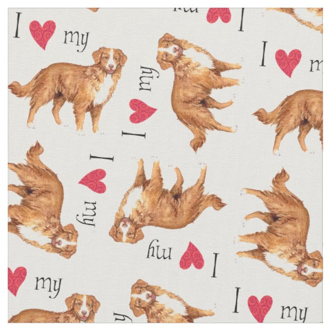 I Love my Toller Fabric (Close Up)