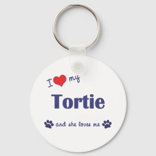 I Love My Tortie (Female Cat) Keychain