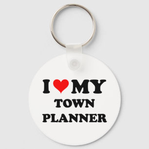 I Love My Town Planner Keychain