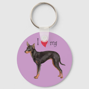 I Love my Toy Manchester Terrier Keychain