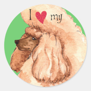 I Love my Toy Poodle Classic Round Sticker