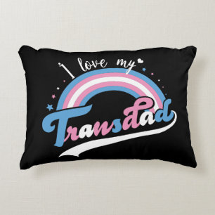 I Love My Transdad LGBTQ Transgender Accent Pillow