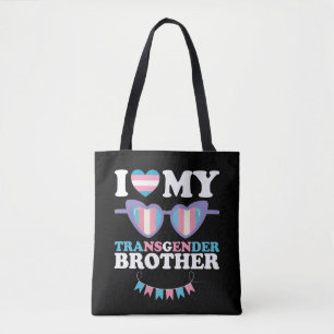 I Love My Transgender Brother Family Trans LGBTQ Tote Bag