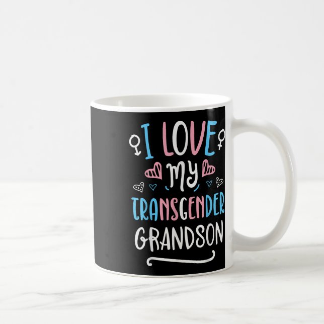 I Love My Transgender Grandson Lgbt Trans Pride Fl Coffee Mug (Right)