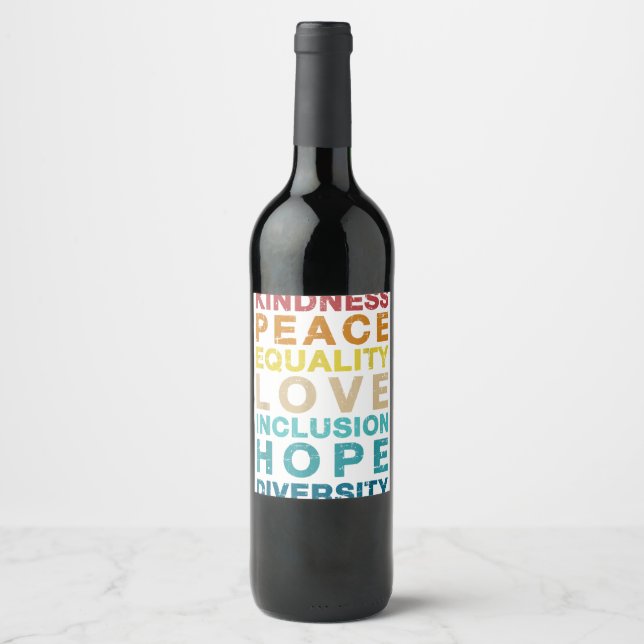 I Love My Transgender Son Gay Pride LGBT Flag T sh Wine Label (Front)